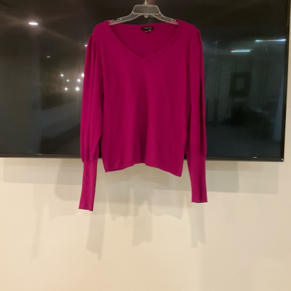 1 STATE Vibrant Pink Knit Sweater xl